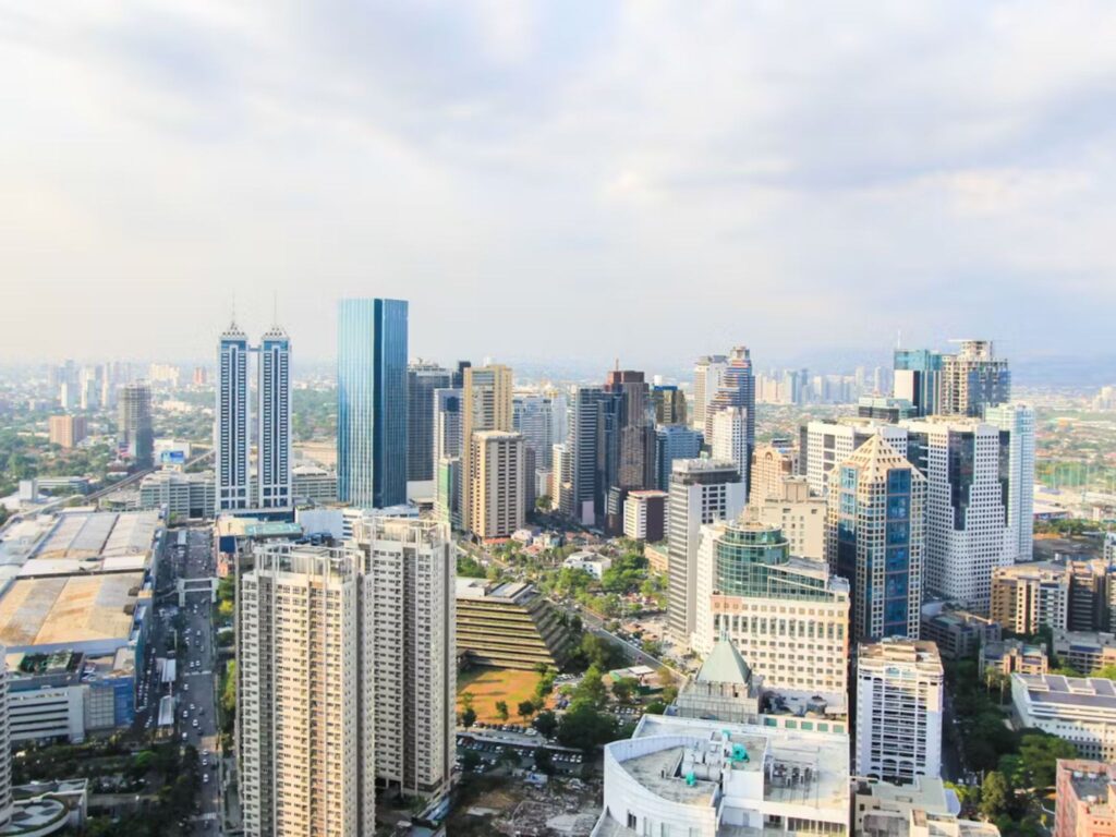 Aerial view of Metro Manila city skyline