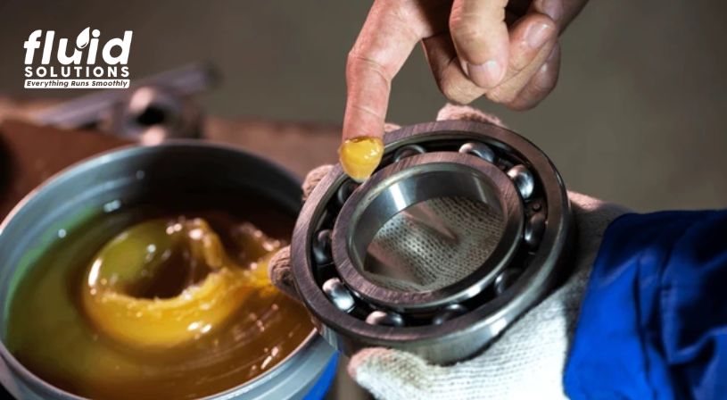 A close-up shot of grease lubricant