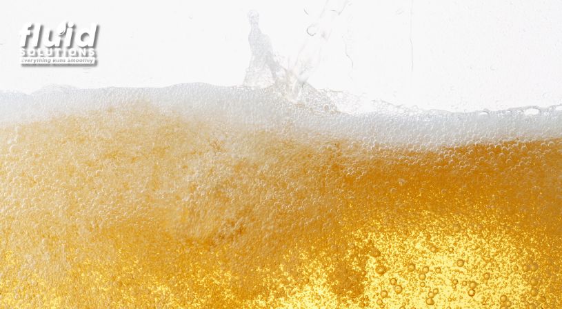 A close-up of hydraulic fluid foam
