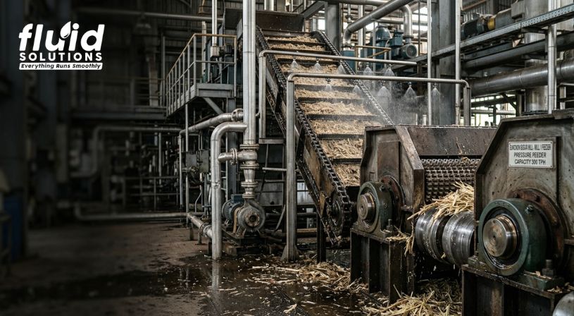 An industrial processing machine equipped with feeders and imbibition systems to optimize material processing.